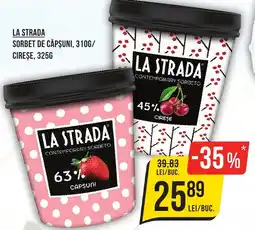 Mega Image LA STRADA Sorbet de căpşuni, / cireșe Ofertă