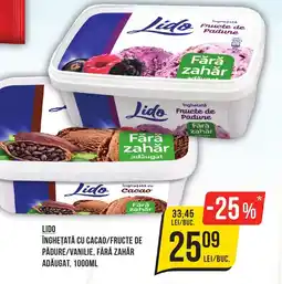 Mega Image LIDO Înghețată cu cacao/fructe de pădure/vanilie, fără zahăr adăugat Ofertă