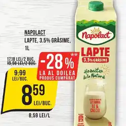 Mega Image NAPOLACT Lapte, 3.5% grasime Ofertă