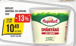 Mega Image Napolact smântână, 25% grăsime Ofertă