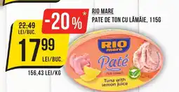 Mega Image RIO MARE Pate de ton cu lamaie Ofertă