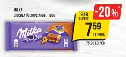 Mega Image MILKA Ciocolată chips ahoy! Ofertă