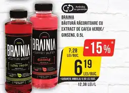 Mega Image BRAINIA Băutură răcoritoare cu extract de cafea verde/ ginseng Ofertă