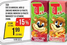 Mega Image TEDI Suc cu morcovi, măr şi zmeură/morcovi și fructe, cu miere/morcovi și fructe îmbogăţit cu vitamine Ofertă