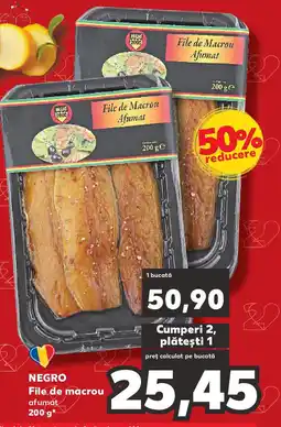 Kaufland NEGRO File de macrou afumat Ofertă