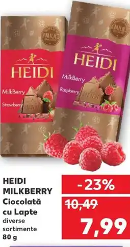 Kaufland HEIDI MILKBERRY Ciocolată cu Lapte Ofertă