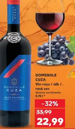 Kaufland DOMENIILE CUZA Vin roşu / alb/ rosé sec Ofertă