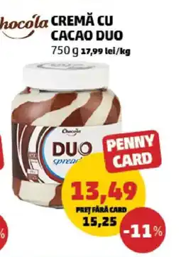 Penny Chocola cremă cu cacao duo Ofertă