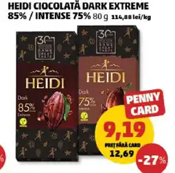 Penny Heidi ciocolată dark extreme 85% / intense 75% Ofertă
