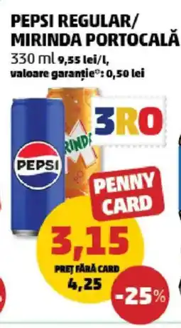 Penny Pepsi regular/ mirinda portocală Ofertă