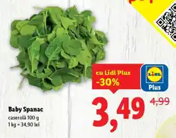 Lidl Baby Spanac Ofertă