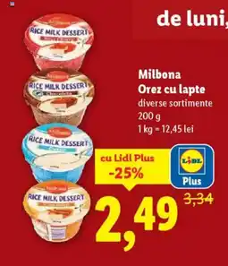 Lidl Milbona Orez cu lapte Ofertă