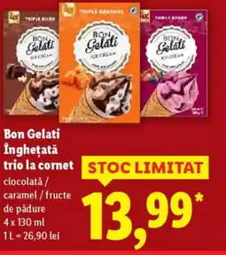 Lidl Bon Gelati Îngheţată trio la cornet Ofertă