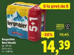 Lidl Bergenbier Bere blondǎ Ofertă