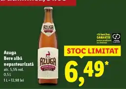 Lidl AZUGA Bere albǎ nepasteurizată Ofertă