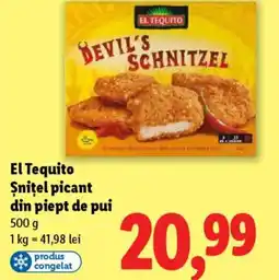 Lidl EL TEQUITO Şniţel picant din piept de pui Ofertă