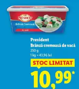 Lidl PRESIDENT Brânză cremoasă de vacă Ofertă