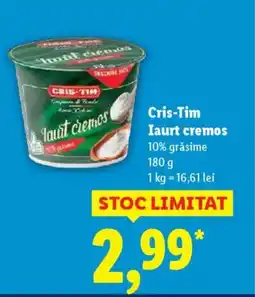 Lidl Cris-Tim Iaurt cremos Ofertă