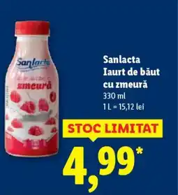 Lidl Sanlacta Iaurt de băut cu zmeură Ofertă