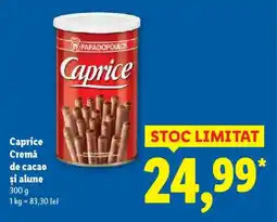 Lidl Caprice Cremă de cacao şi alune Ofertă