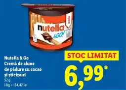 Lidl Nutella & Go Cremă de alune de pădure cu cacao şi sticksuri Ofertă