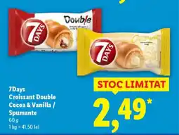 Lidl 7Days Croissant Double Cocoa & Vanilla/ Spumante Ofertă