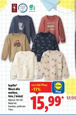 Lidl Lupilu® Bluză din molton, fete / băieţi Ofertă