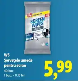 Lidl W5 Şerveţele umede pentru ecran Ofertă