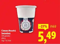 Lidl Cǎmara Noastră Smântână Ofertă