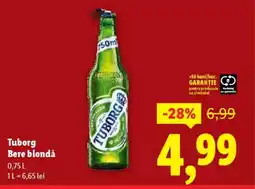 Lidl Tuborg Bere blondǎ Ofertă