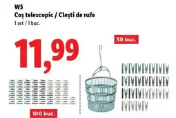Lidl W5 Cos telescopic/Cleşti de rufe Ofertă