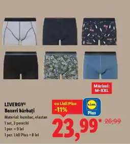 Lidl LIVERGYⓇ Boxeri bărbaţi Ofertă