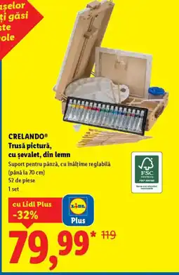 Lidl CRELANDO® Trusǎ pictură, cu şevalet, din lemn Ofertă
