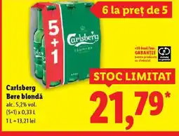 Lidl Carlsberg Bere blondǎ Ofertă