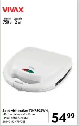 Selgros Sandwich maker TS-7503WH Ofertă