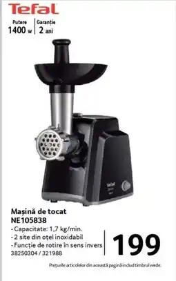 Selgros TEFAL Maşină de tocat NE 105838 Ofertă