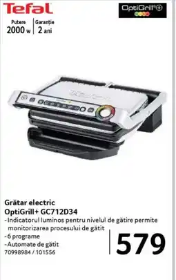 Selgros TEFAL Grătar electric OptiGrill+ GC712D34 Ofertă