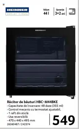 Selgros HEINNER Răcitor de băuturi HBC-M44BKE Ofertă