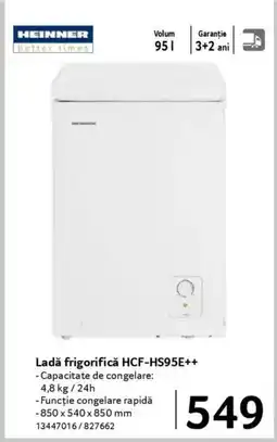 Selgros Ladǎ frigorifică HCF-HS95E++ Ofertă