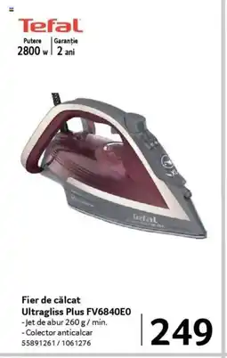 Selgros Tefal Fier de călcat Ultragliss Plus FV6840E0 Ofertă