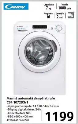 Selgros CANDY Maşină automată de spălat rufe CS4 1072D3/1 Ofertă