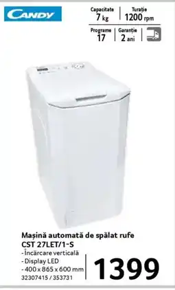 Selgros CANDY Maşină automată de spălat rufe CST 27LET/1-S Ofertă