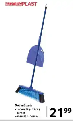 Selgros AGORA Plast Set mătură cu coadă şi făraș Ofertă