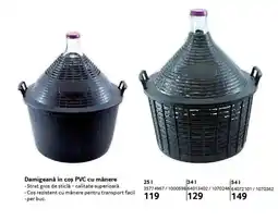 Selgros Damigeană în coș PVC cu mânere Ofertă