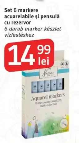 Supeco Set 6 markere acuarelabile şi pensulǎ cu rezervor Ofertă