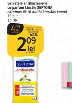 Supeco Şerveţele antibacteriene cu parfum lămâie SEPTONA Ofertă