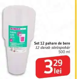 Supeco Set 12 pahare de bere Ofertă