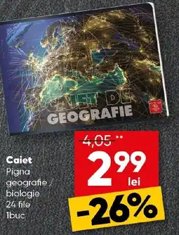 PROFI Caiet Pigna geografie biologie 24 file Ofertă