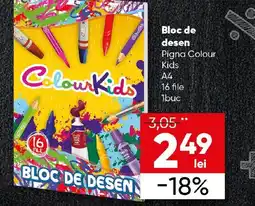 PROFI Bloc de desen Pigna Colour Kids A4 16 file Ofertă
