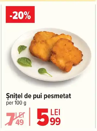 Carrefour Şnițel de pui pesmetat Ofertă